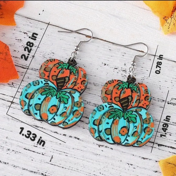 Double Pumpkin Earrings - Picture 2 of 2